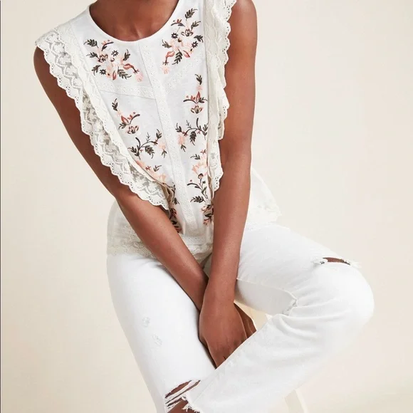 Anthropologie Bette Rugffle Blouse Size M - Picture 2 of 2